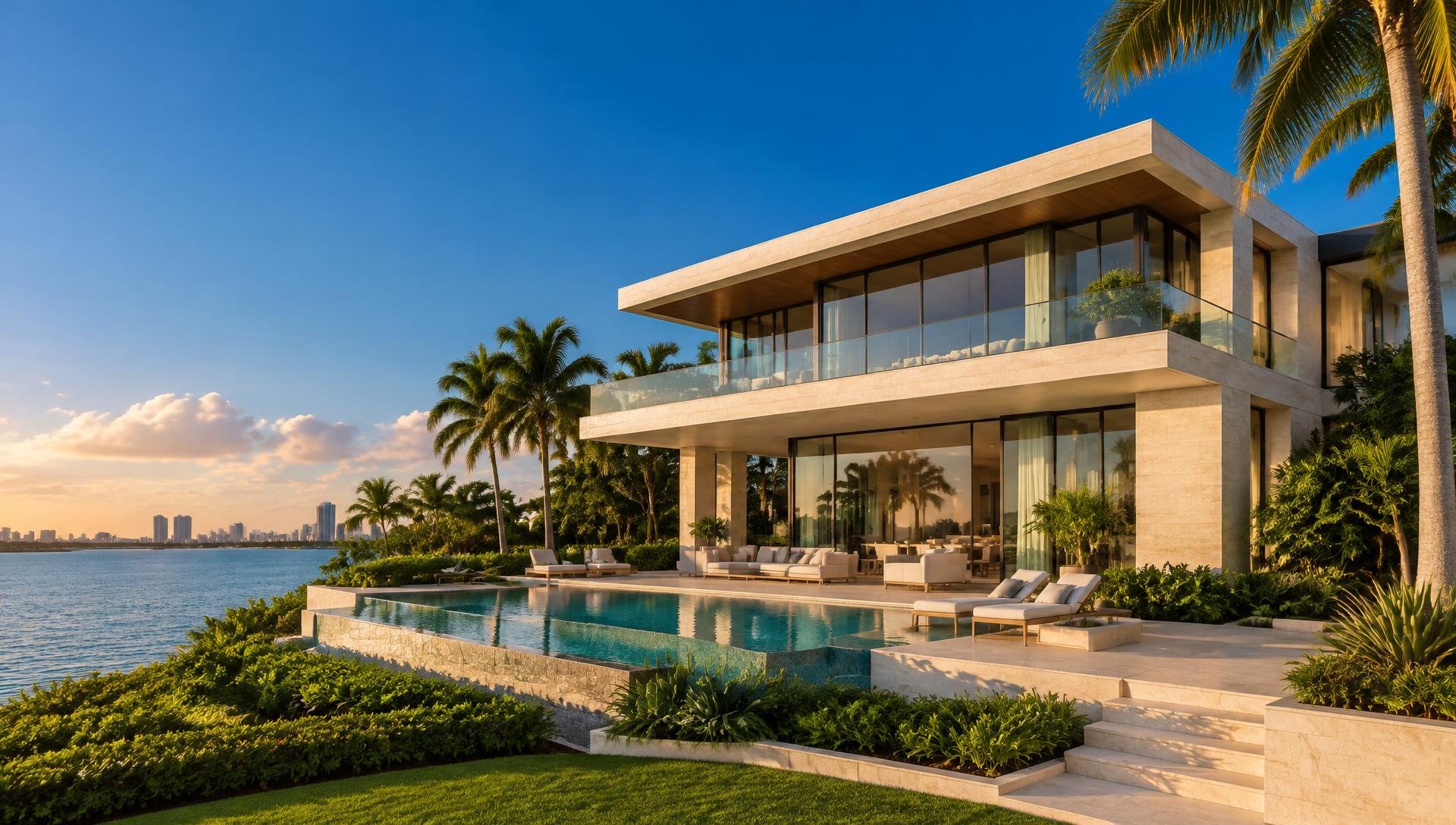 Miami home with spacious waterfront grounds